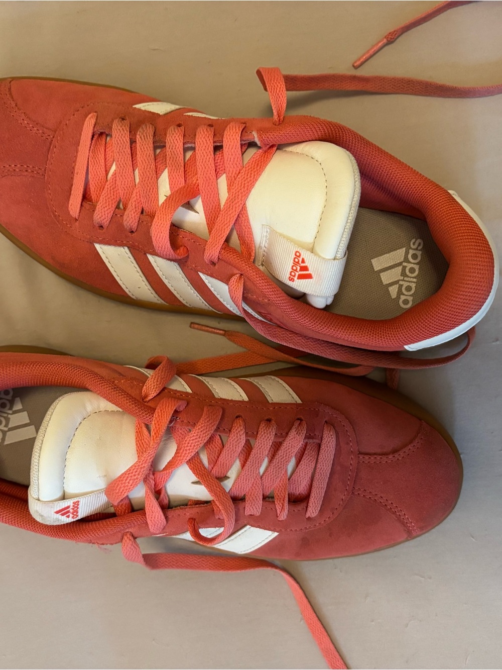 adidas Men's Coral and White Low-Top Sneakers